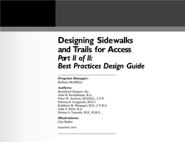 Designing Sidewalks and Trails for Access Part II of II: Best Practices Design Guide