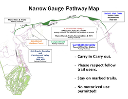 Narrow Gauge Pathway Map Maine’S High Peaks