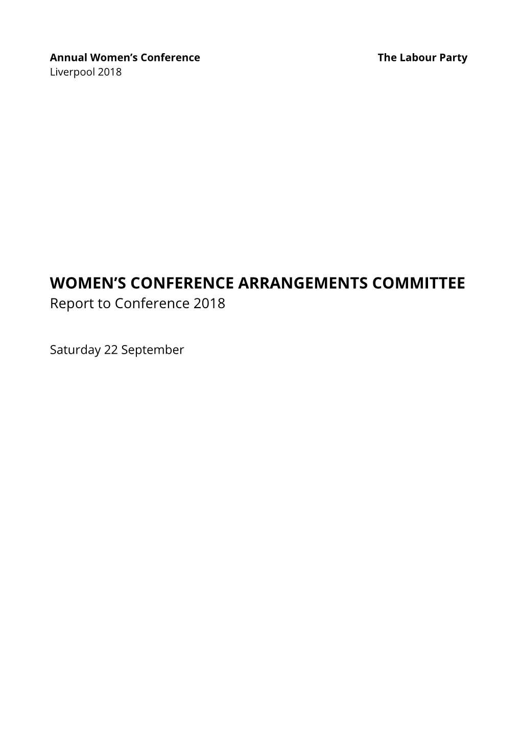 Women's Conference Arrangements Committee