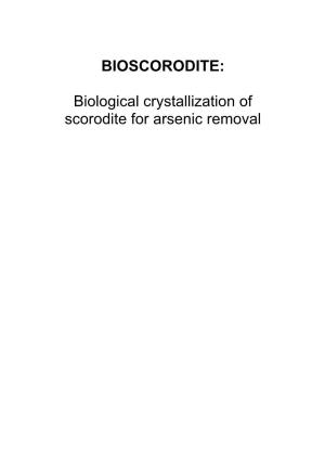 Biological Crystallization of Scorodite for Arsenic Removal