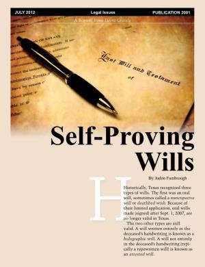 Self-Proving Wills by Judon Fambrough