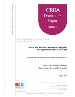 Pillars and Electoral Behavior in Belgium: the Neighborhood Effect Revisited