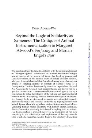 Beyond the Logic of Solidarity As Sameness: the Critique of Animal