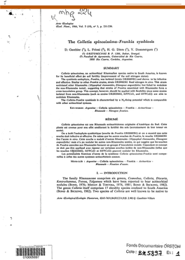 THE Colletia Spinosissima-Frankia SYMBIOSIS 233