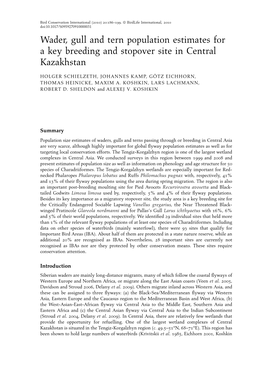 Wader, Gull and Tern Population Estimates for a Key Breeding and Stopover Site in Central Kazakhstan