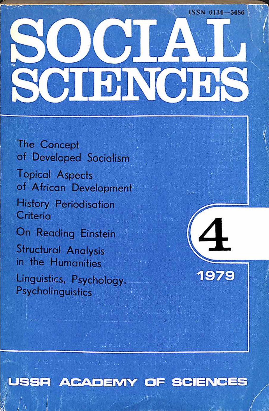 Linguistics, Psychology^ Psycholinguistics a Quarterly of the Section of the Social Sciences, USSR Academy of Sciences