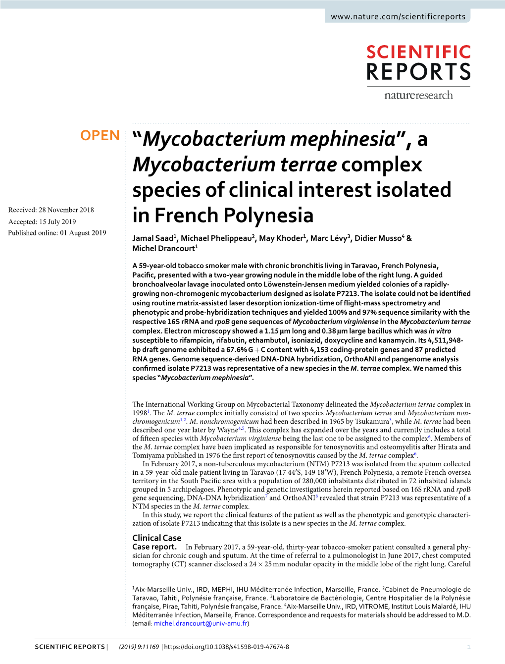 Mycobacterium Mephinesia