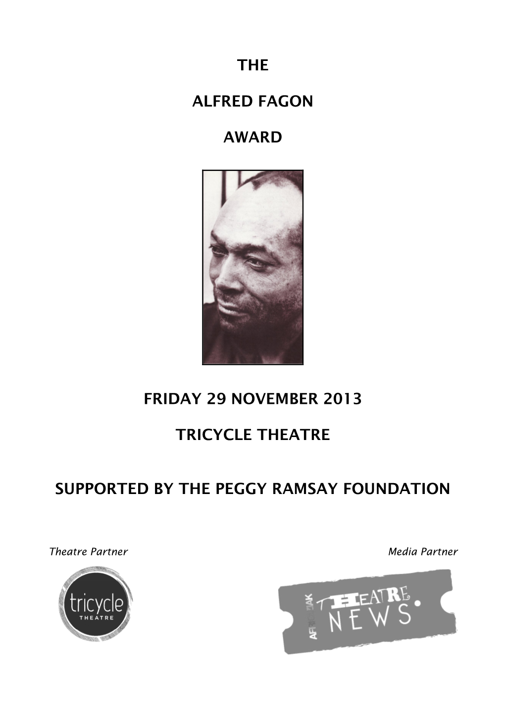 The Alfred Fagon Award Friday 29 November 2013