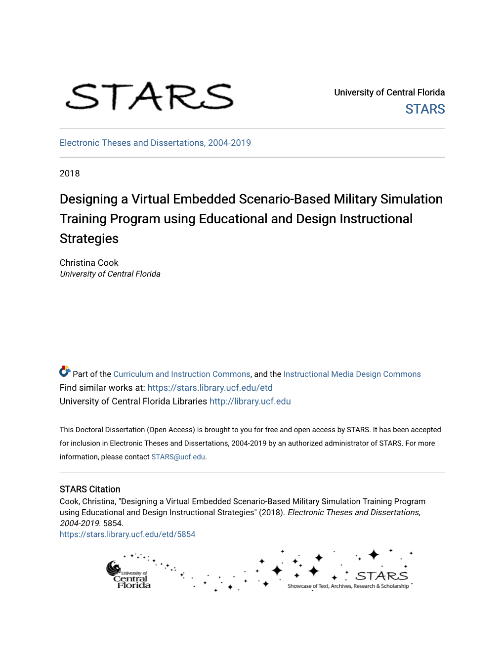 Designing a Virtual Embedded Scenario-Based Military Simulation Training Program Using Educational and Design Instructional Strategies