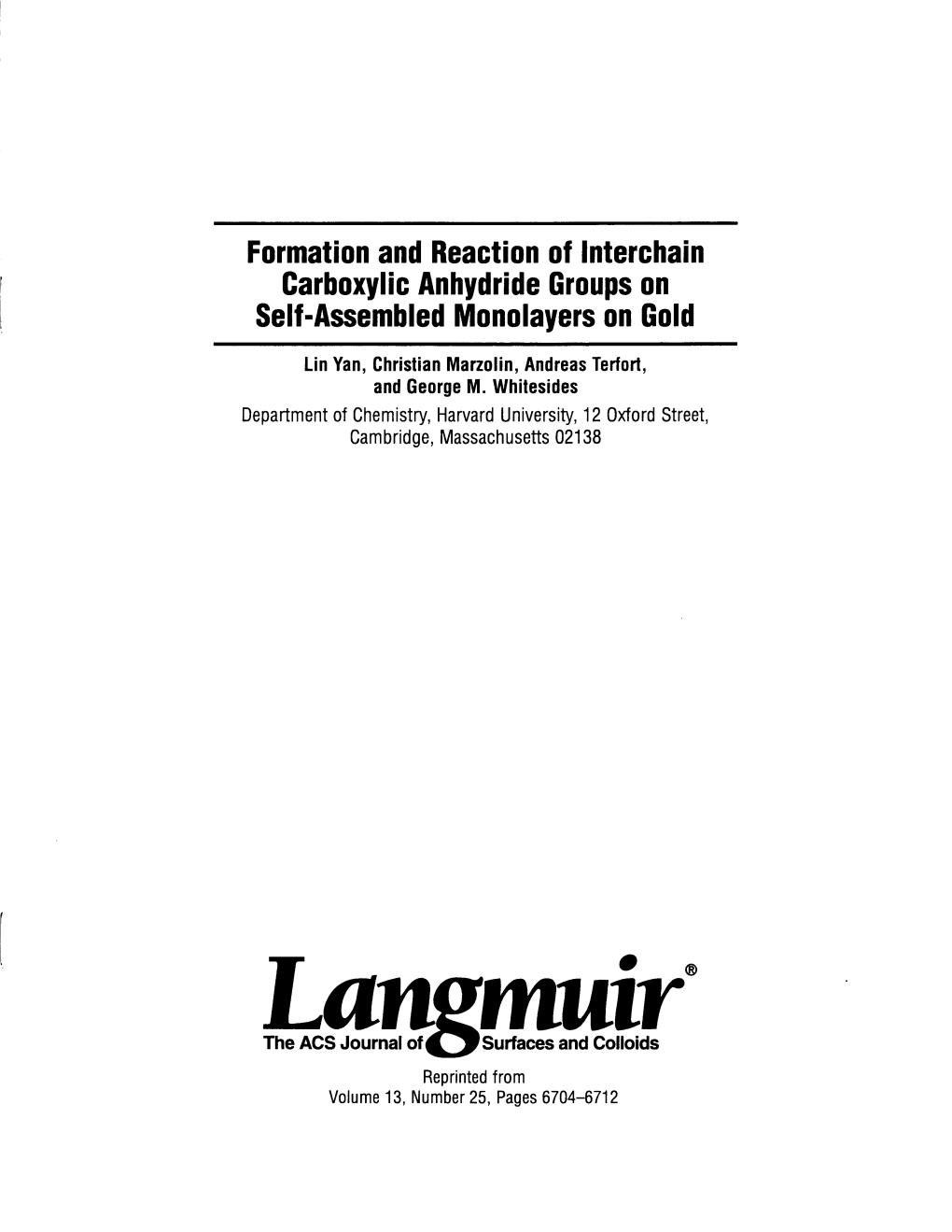 Formation Ad Reaction Ofinterchain Garboxylic Anhydride Groups On