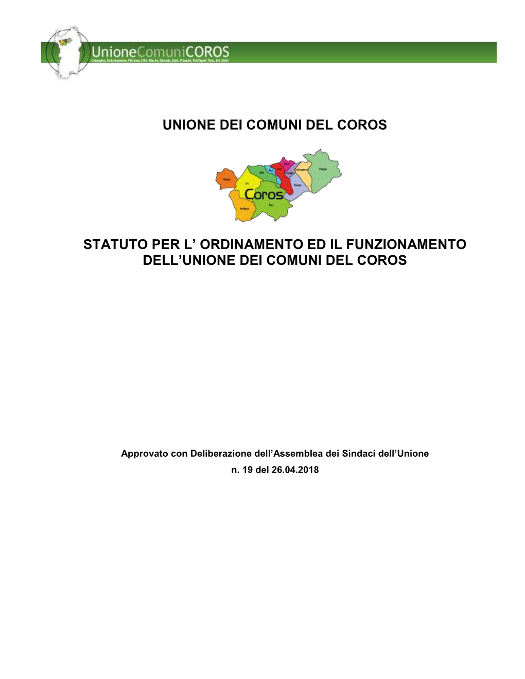 Statuto Unione Coros