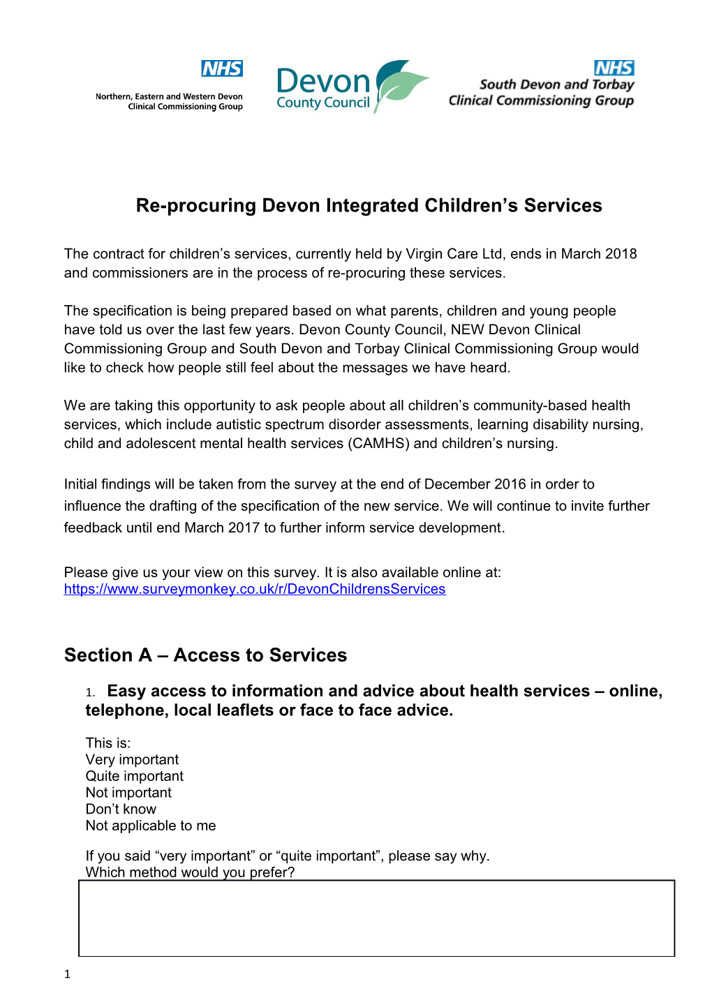 Re-Procuring Devon Integrated Children S Services