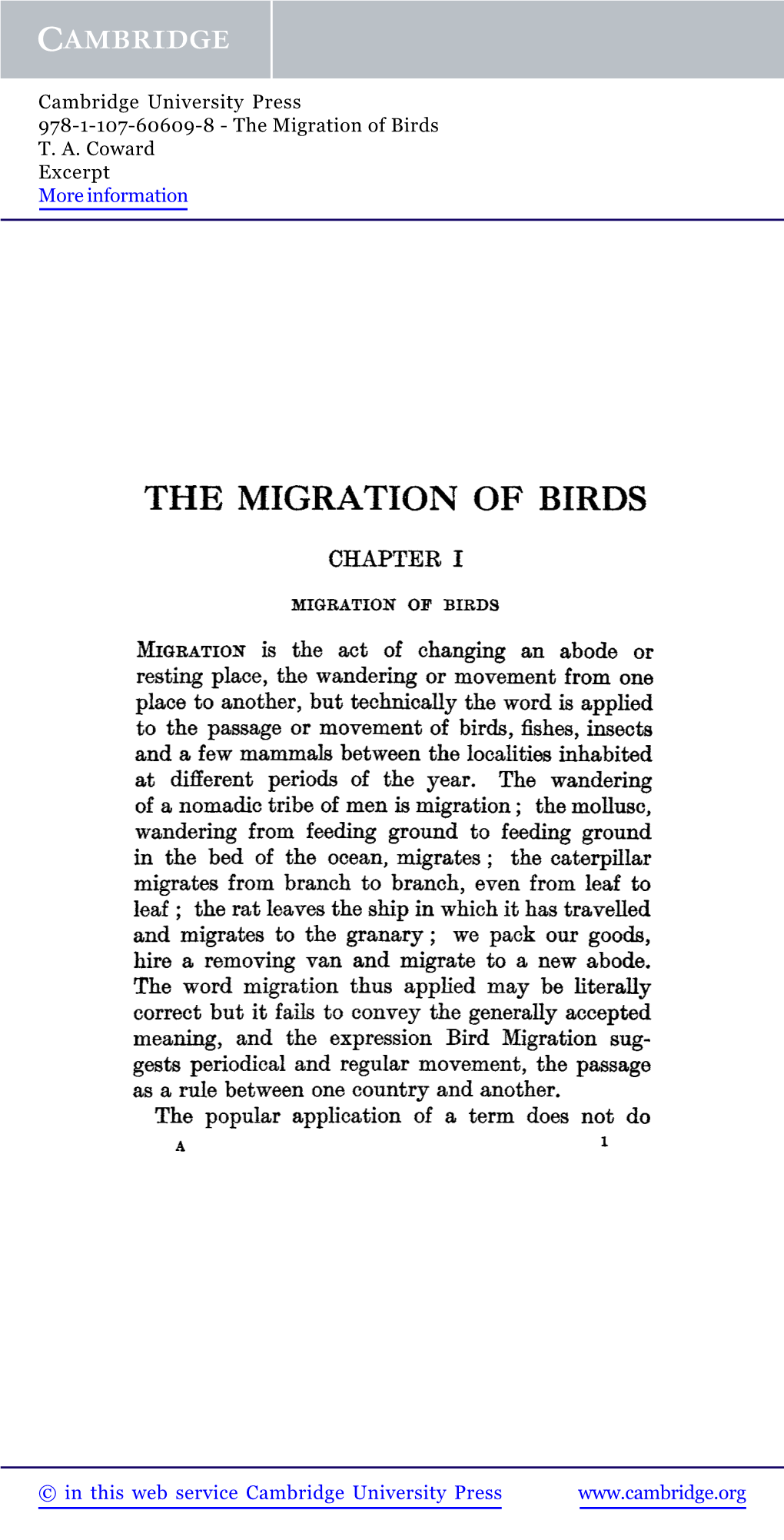 The Migration of Birds T