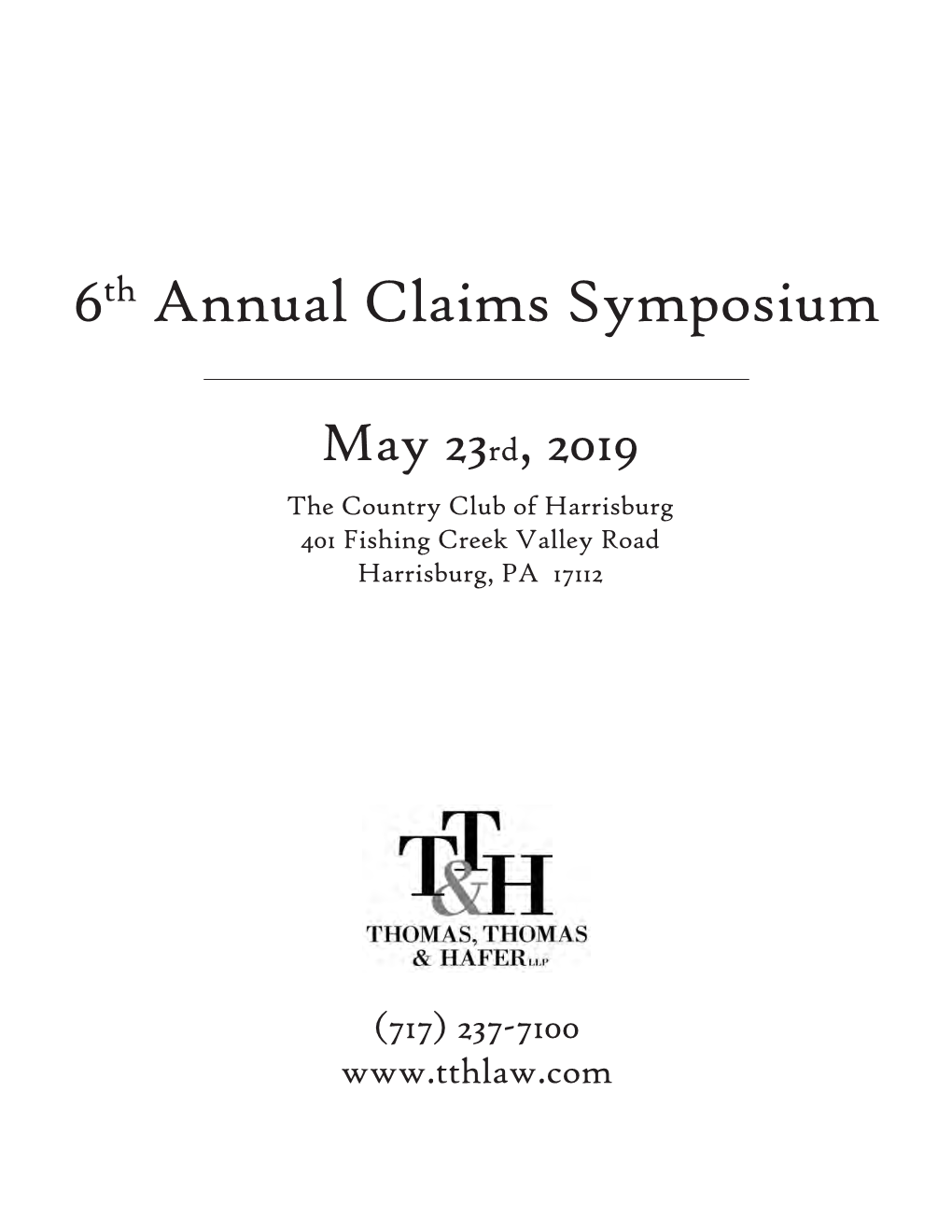 6Th Annual Claims Symposium