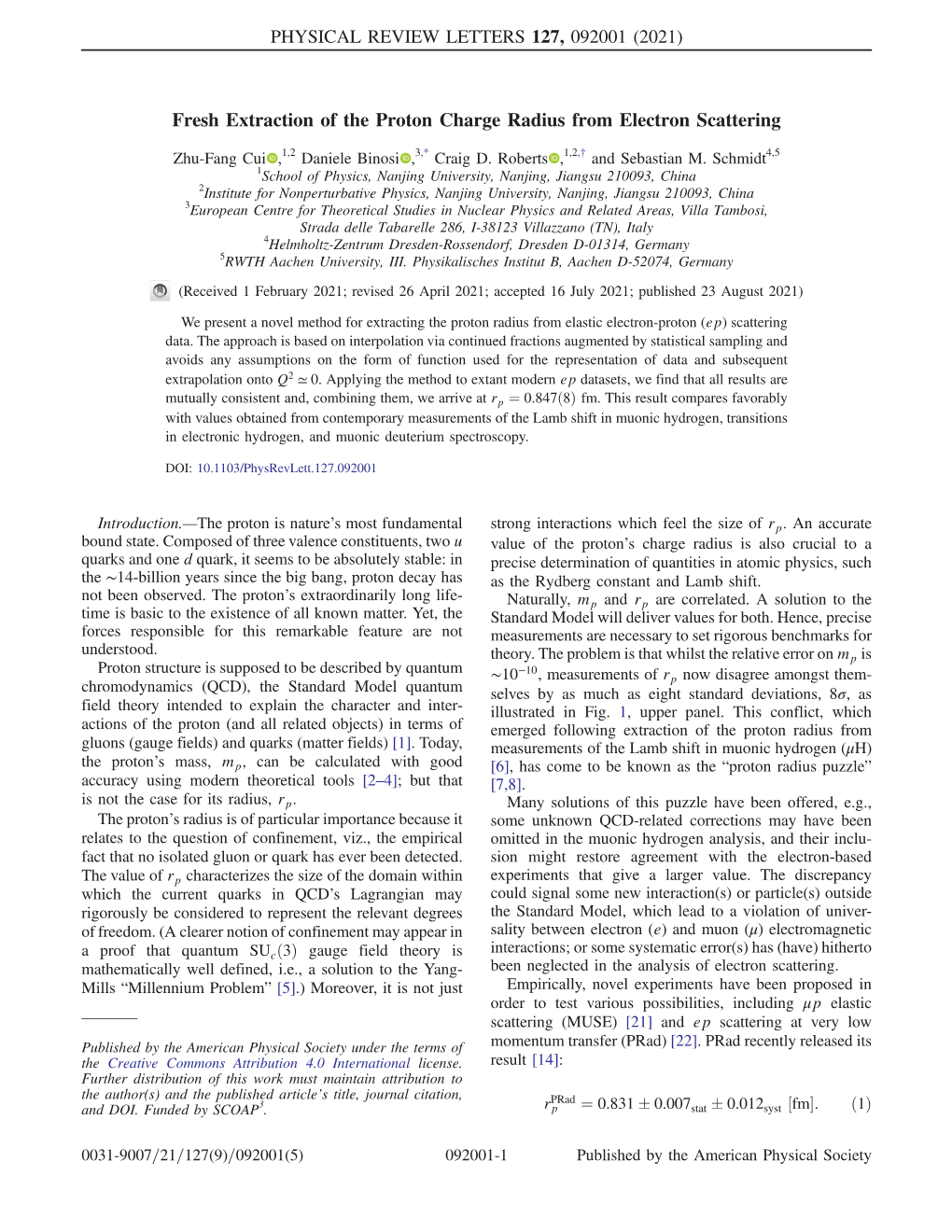 Fresh Extraction of the Proton Charge Radius from Electron Scattering