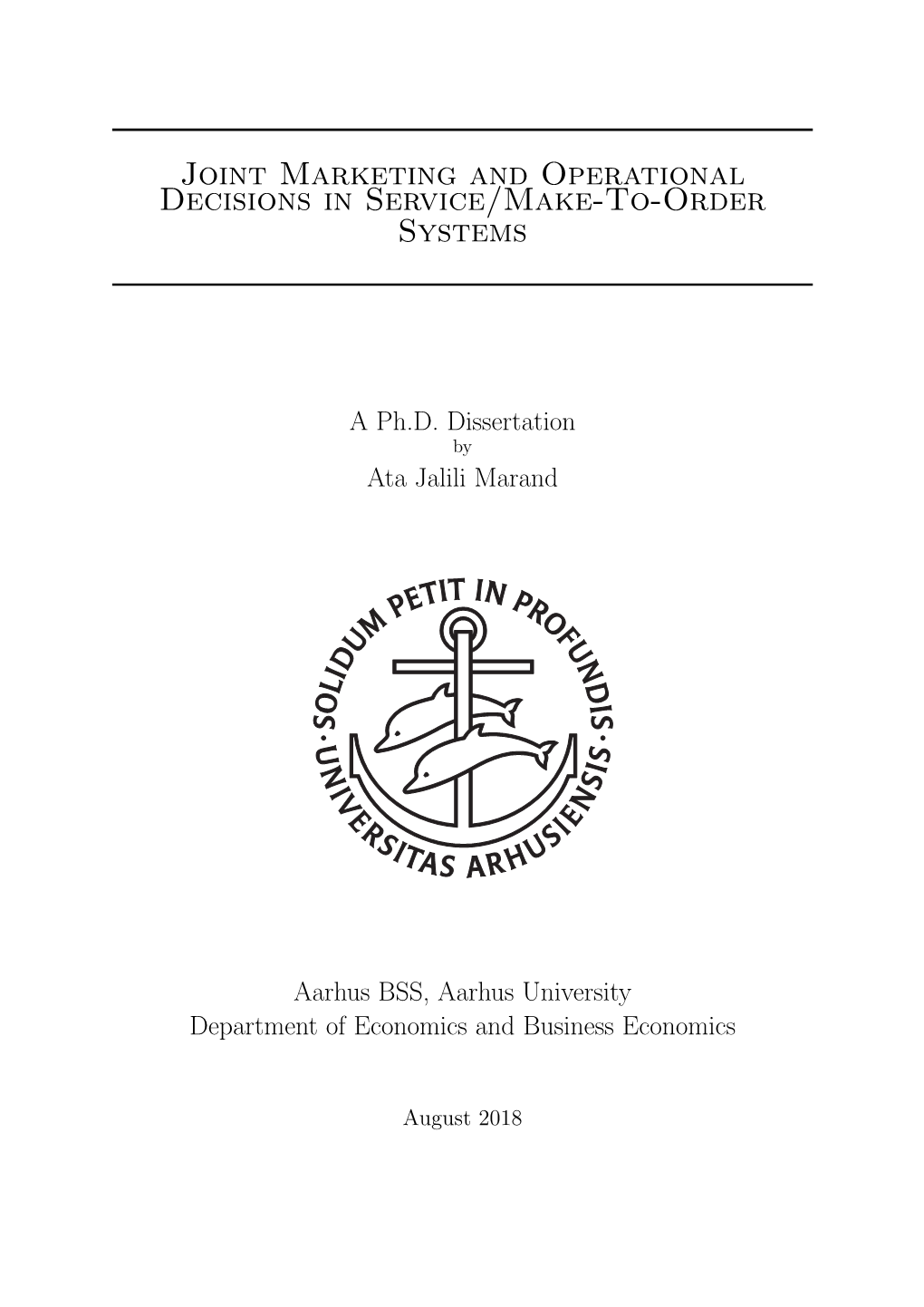 Joint Marketing and Operational Decisions in Service/Make-To-Order Systems