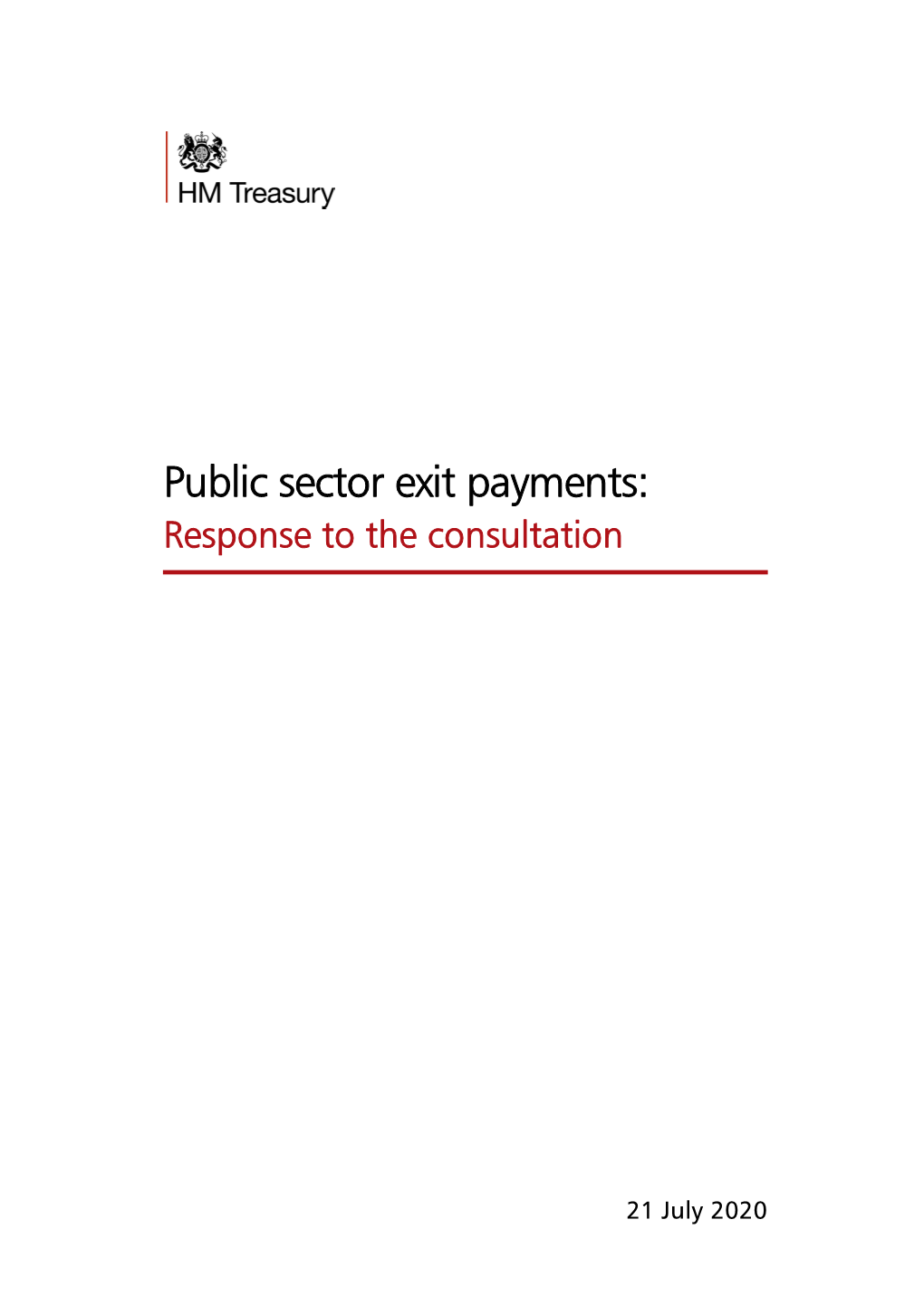 Public Sector Exit Payments: Response to Consultation