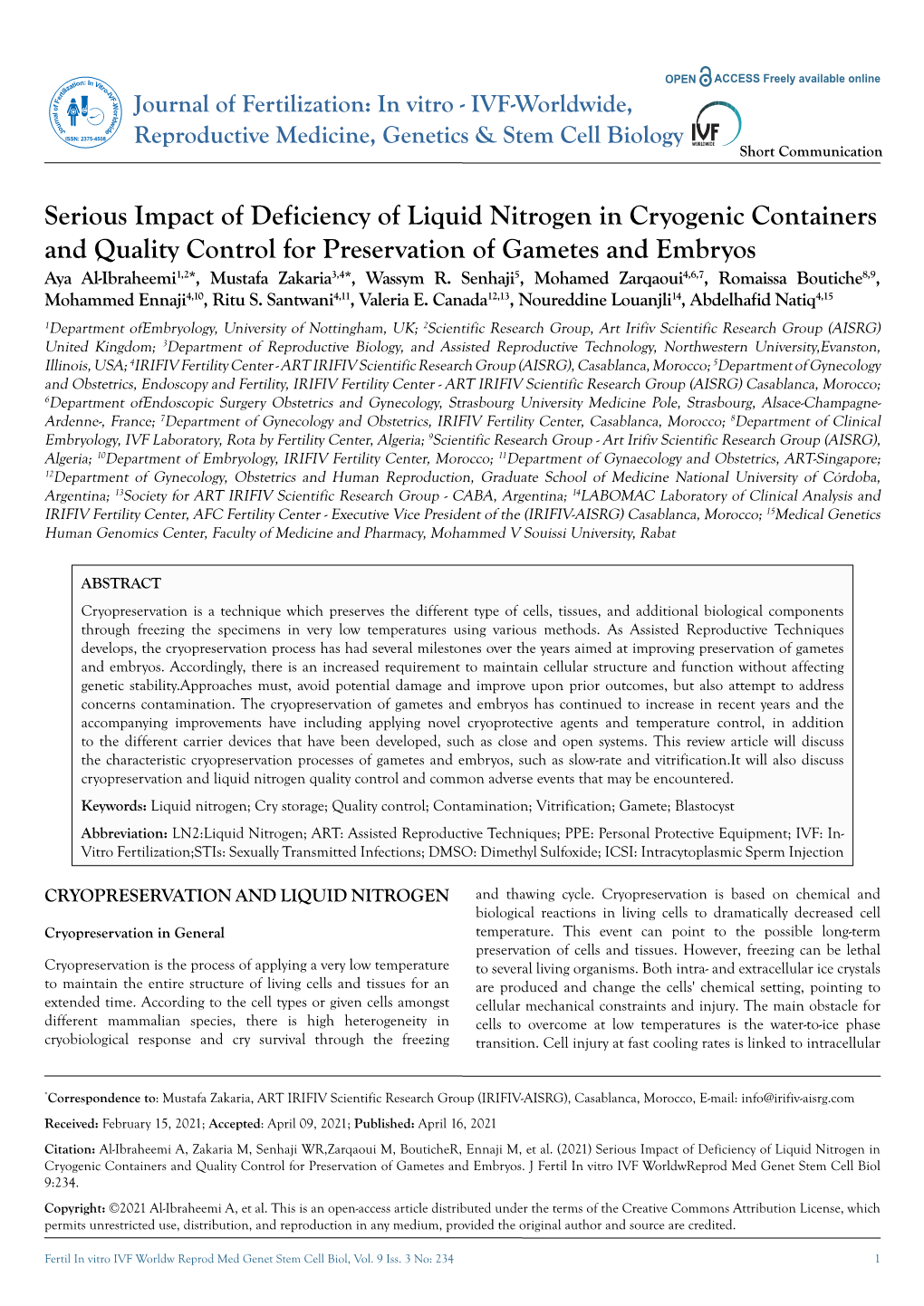Serious Impact of Deficiency of Liquid Nitrogen in Cryogenic Containers