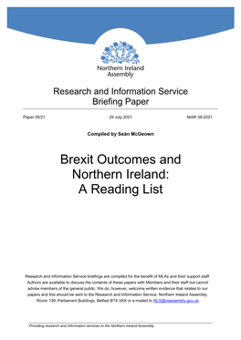 Brexit Outcomes and Northern Ireland: a Reading List