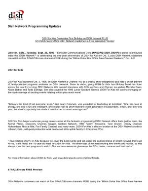 Dish Network Programming Updates