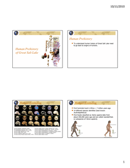 Human Prehistory of Great Salt Lake Human Prehistory Human