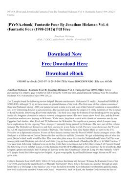 Fantastic Four by Jonathan Hickman Vol. 6 (Fantastic Four (1998-2012)) Online