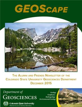 The Alumni and Friends Newsletter of the Colorado State University Geosciences Department December 2015