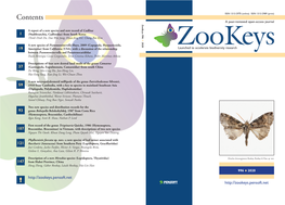 Contents a Peer-Reviewed Open-Access Journal Zookeys 996