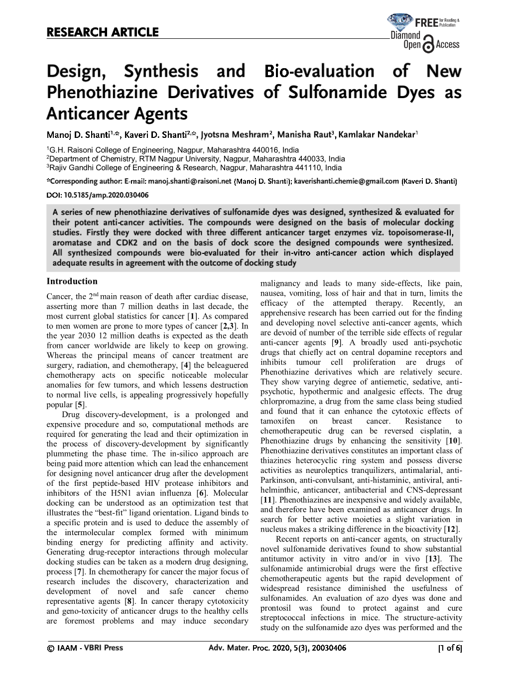 Design, Synthesis and Bio-Evaluation of New Phenothiazine Derivatives of Sulfonamide Dyes As Anticancer Agents