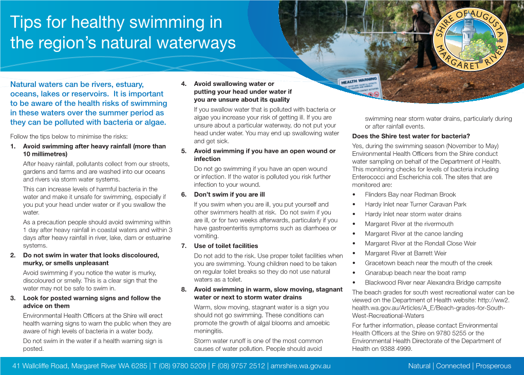 Tips for Healthy Swimming in the Region's Natural Waterways