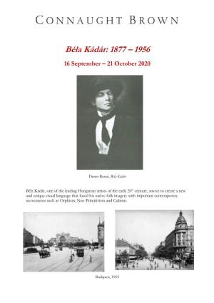 Béla Kádár: 1877 – 1956
