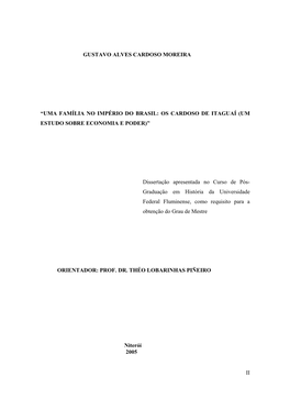 Os Cardoso De Itaguaí (Um Estudo Sobre Economia E Poder)”