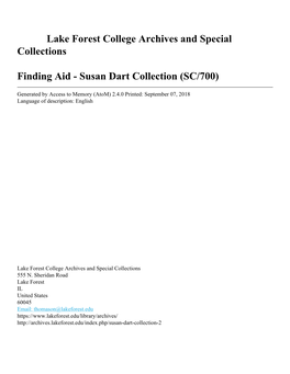 Susan Dart Collection (SC/700)