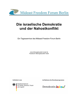 Die Israelische Demokratie Und Der Nahostkonflikt