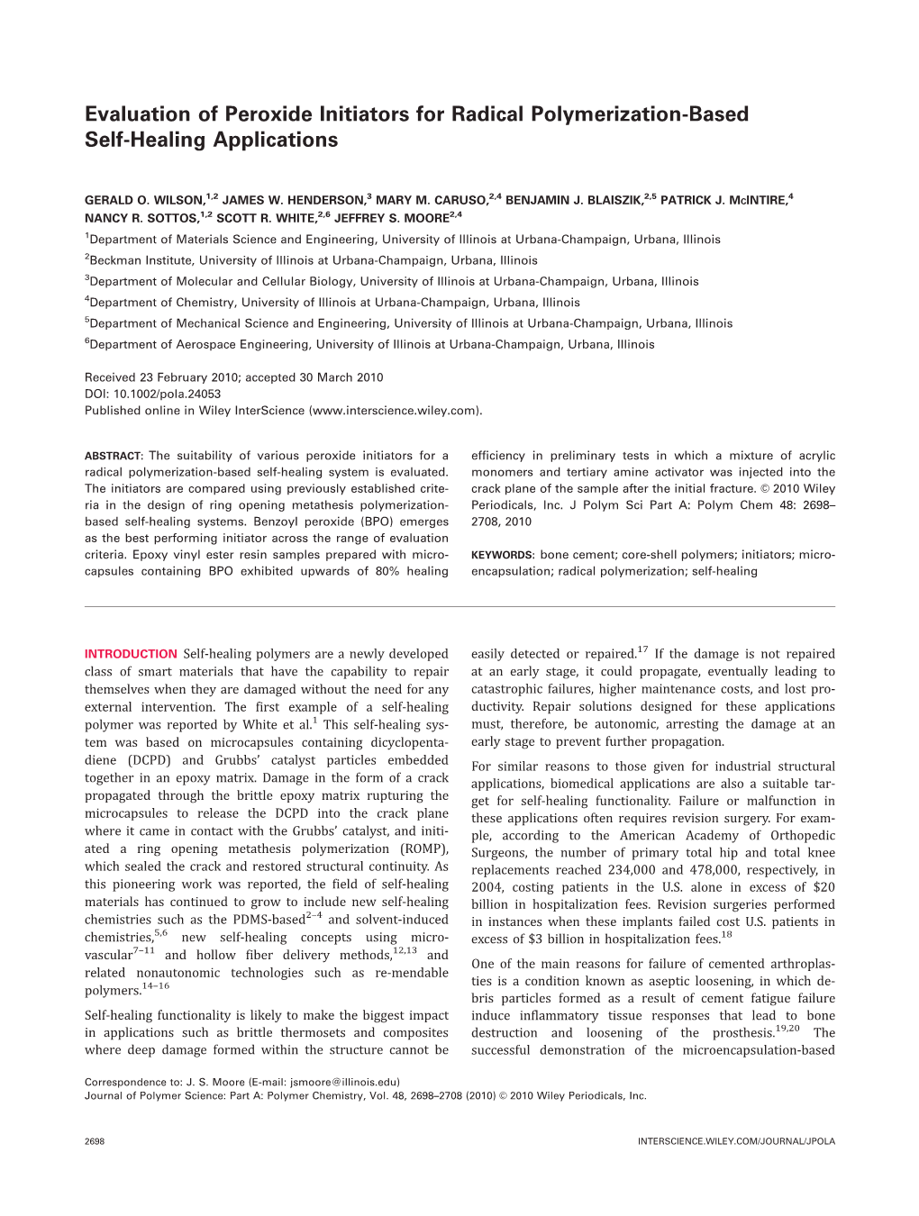 Evaluation of Peroxide Initiators for Radical Polymerization?