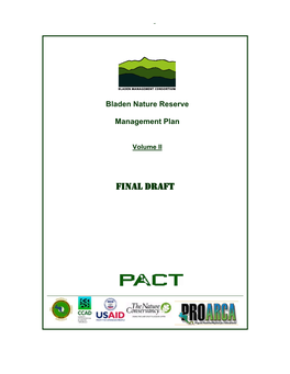 Bladen Nature Reserve Management Plan – Final Draft…