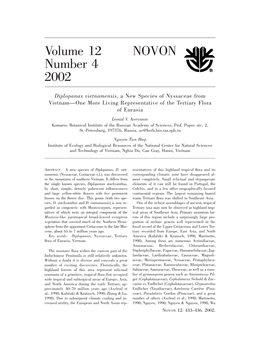Volume 12 Number 4 2002 NOVON