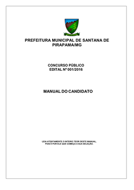 Prefeitura Municipal De Santana De Pirapama/Mg