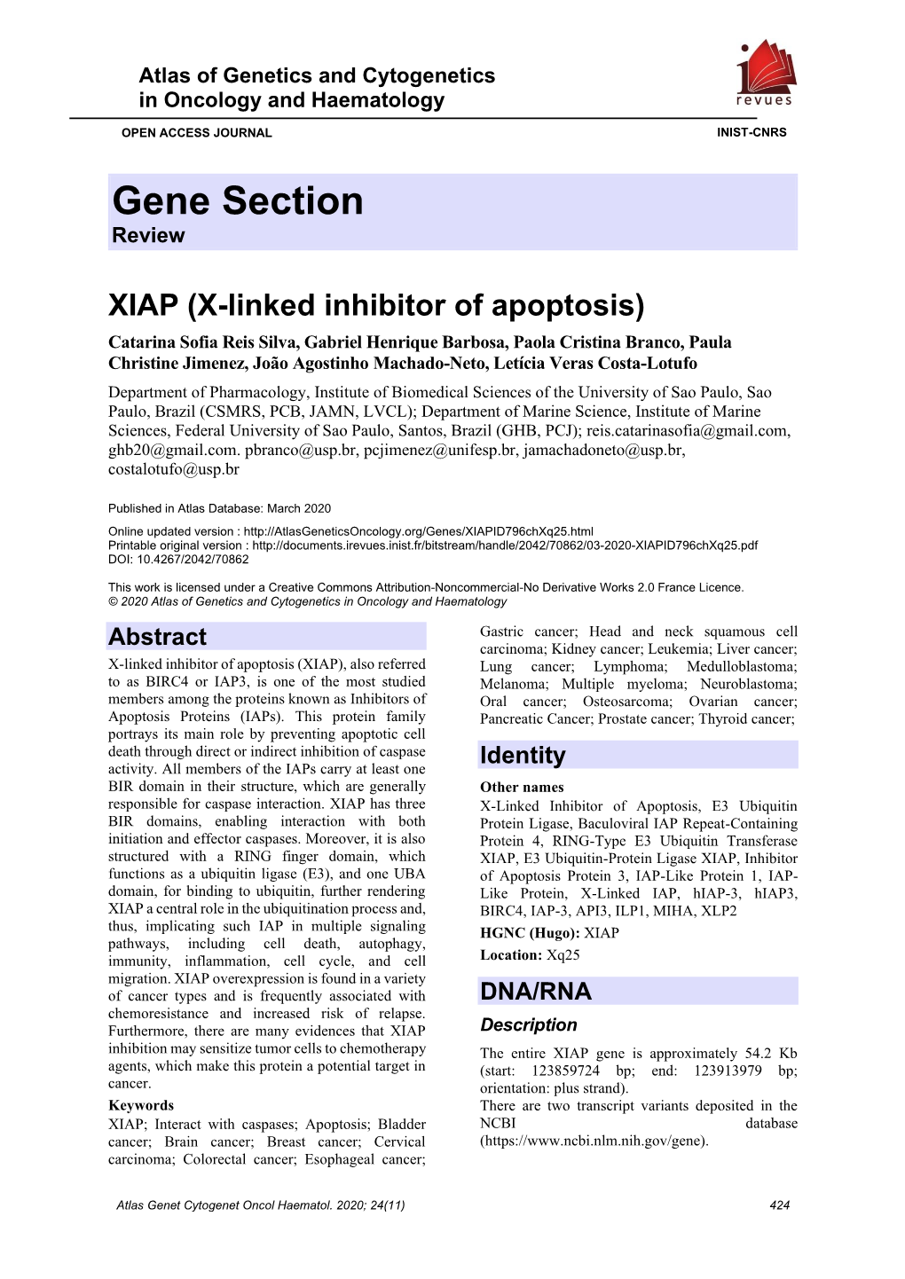 Gene Section Review