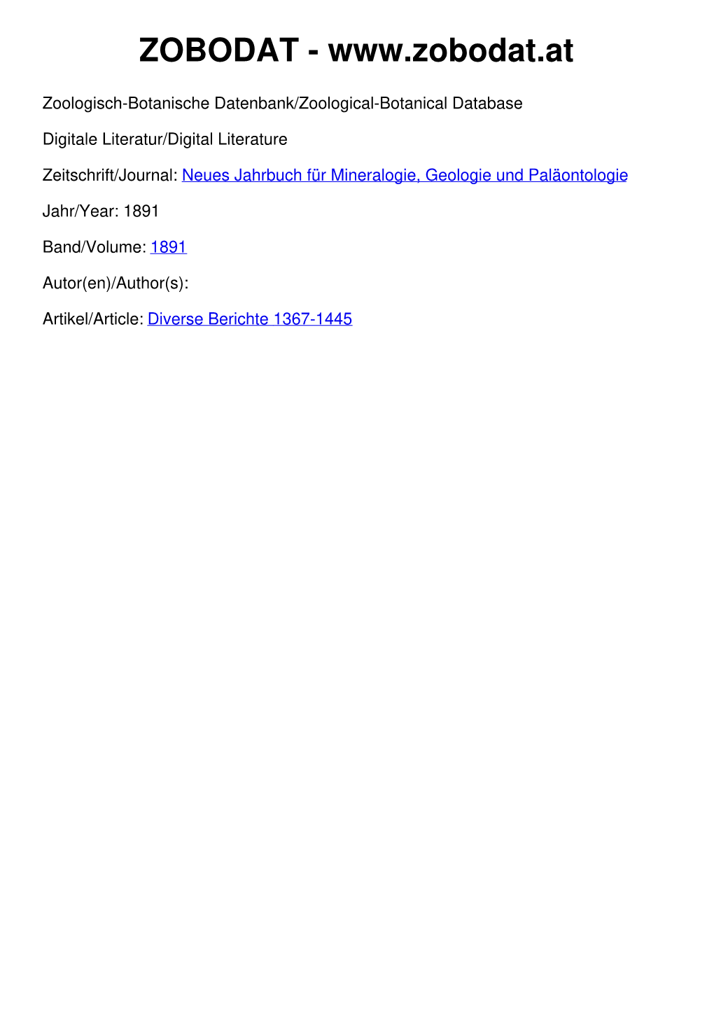 Neues Jahrbuch Für Mineralogie, Geologie and Paläontologie