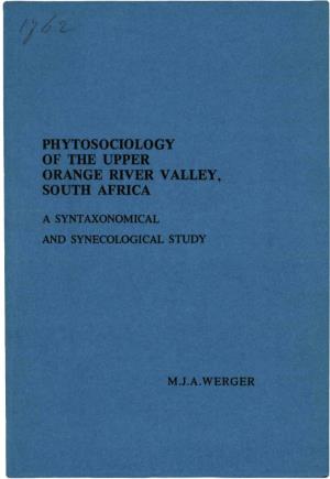 Phytosociology of the Upper Orange River Valley, South Africa