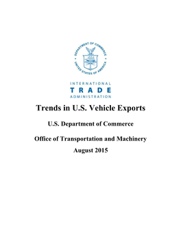Trends in U.S. Vehicle Exports