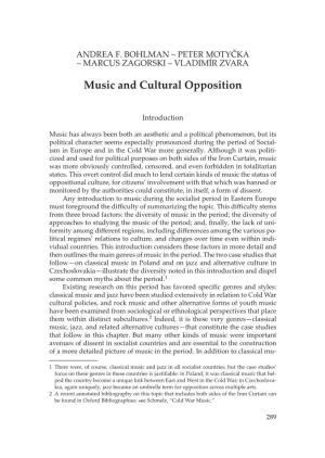 Music and Cultural Opposition