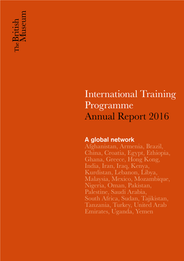 International Training Programme Annual Report 2016