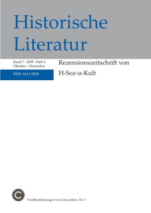 Historische Literatur, 7. Band · 2009 · Heft 4 1 © Clio-Online – Historisches Fachinformationssystem E.V