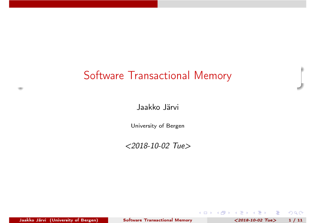 Software Transactional Memory