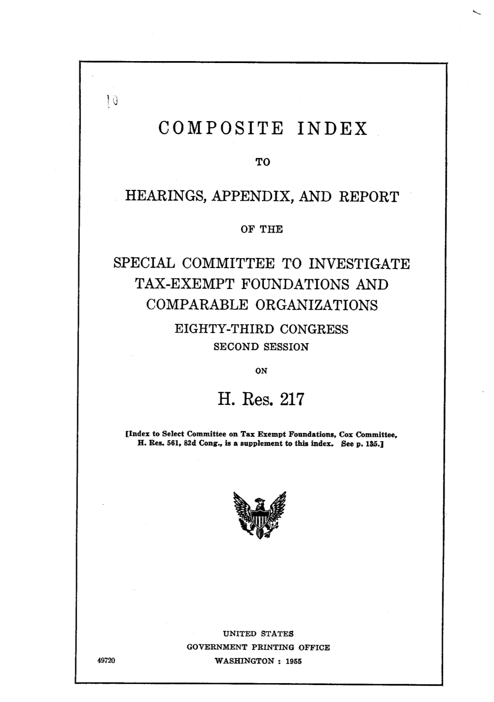COMPOSITE INDEX H. Res