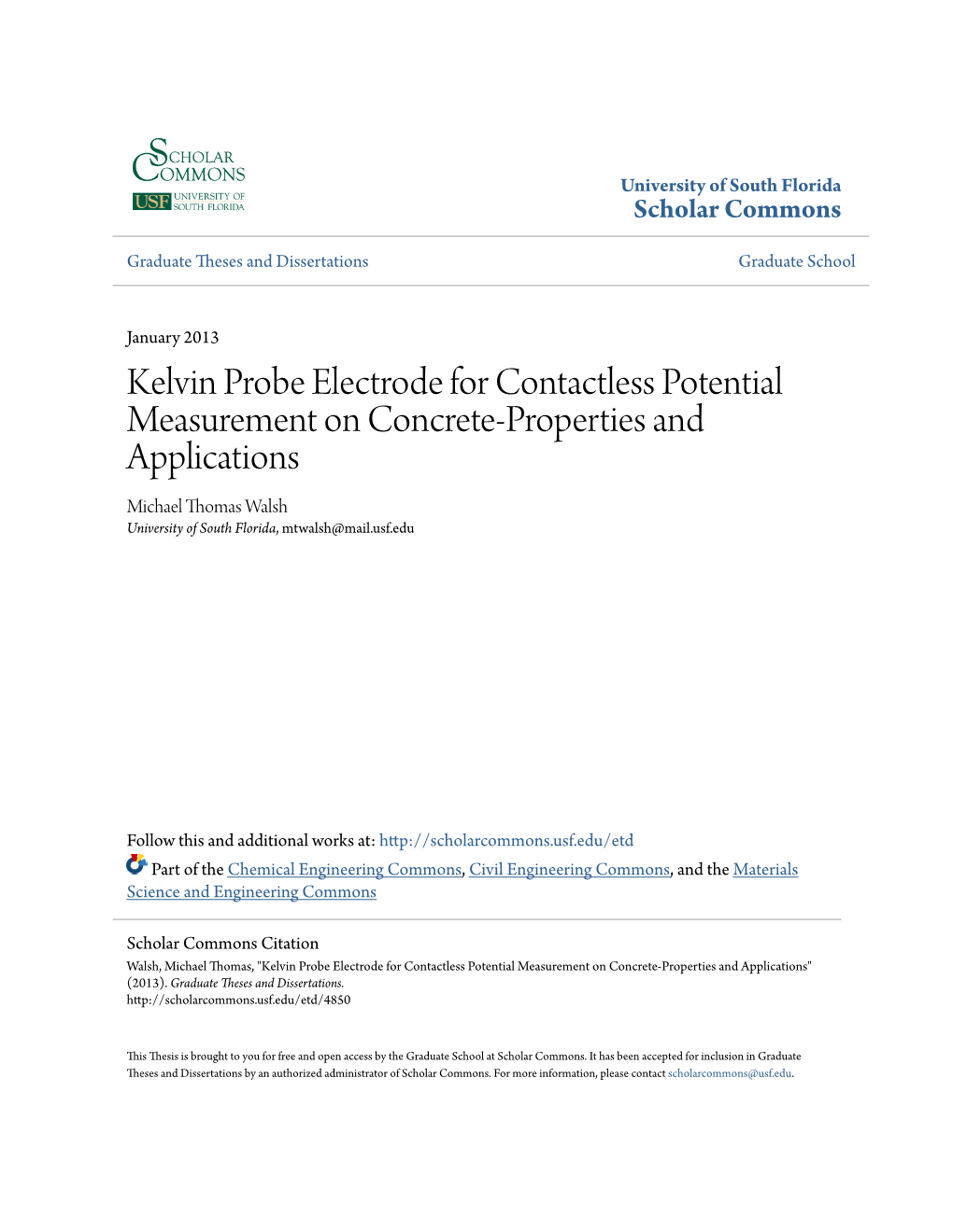 Kelvin Probe Electrode for Contactless Potential Measurement On