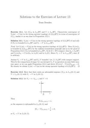 Solutions to the Exercises of Lecture 13