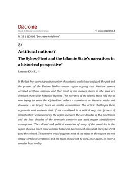 Artificial Nations?The Sykes-Picot and the Islamic State's Narratives in A